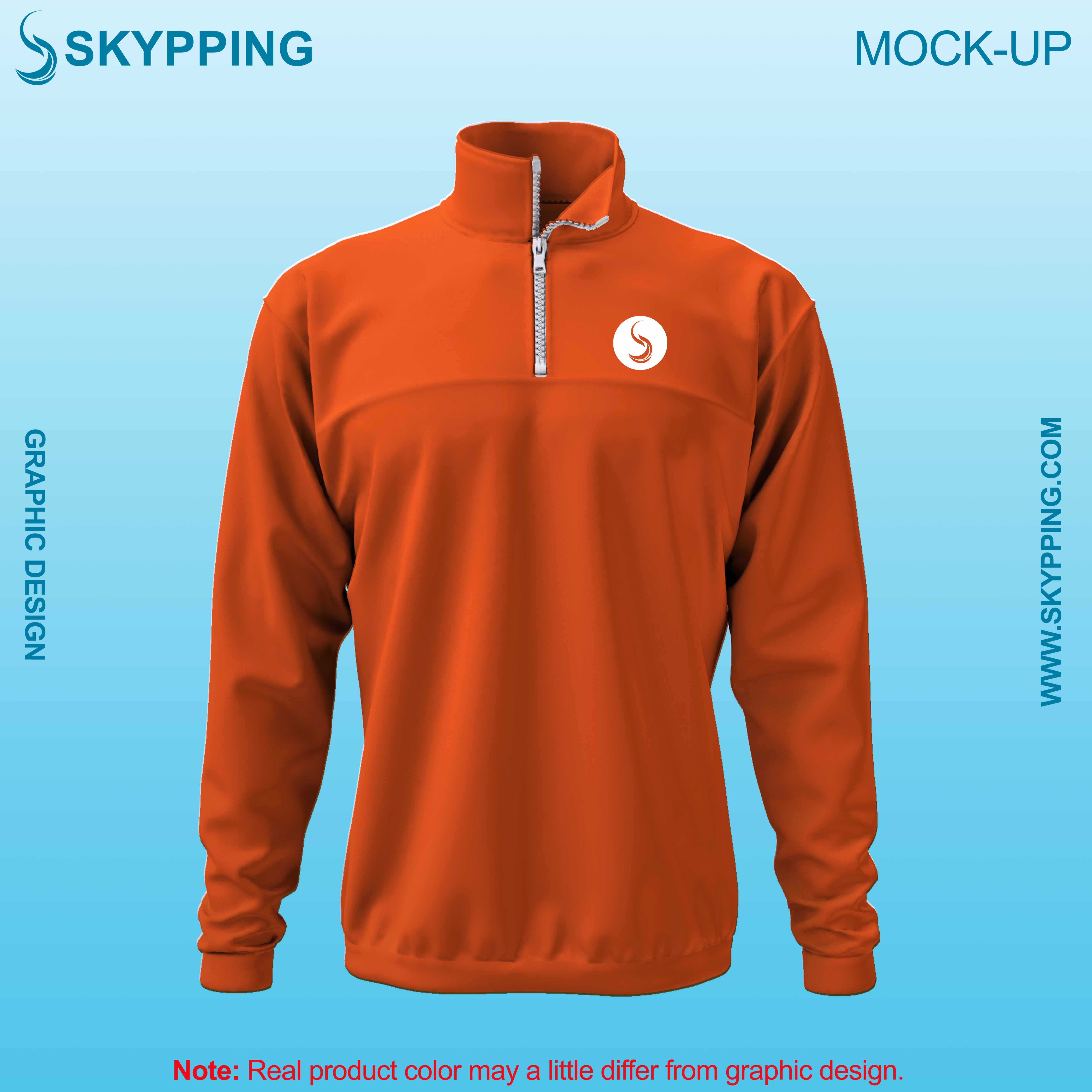 Toddle neck set-in style sleeve with quarter zip sweatshirt for men